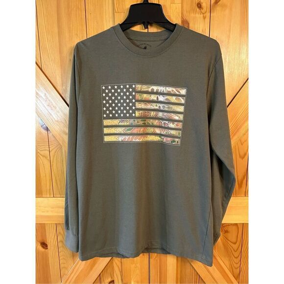Buckhorn River Work Gear Size Medium Graphic Flag Camo Long Sleeve T-shirt (0967 - Picture 1 of 7